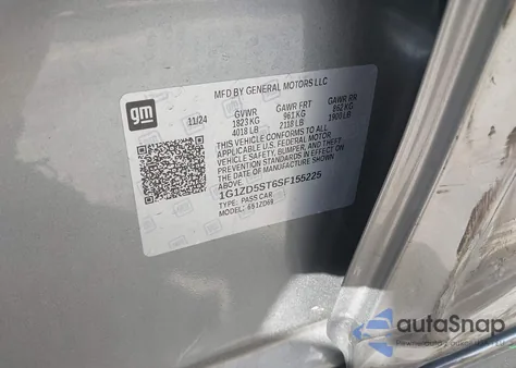 2025 Chevrolet Malibu Fwd 1Lt из США, поврежденный, VIN 1G1ZD5ST6SF155225